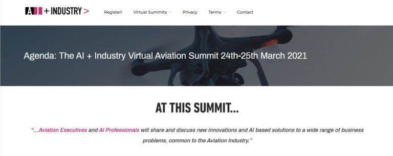 Upcoming Online Summit: The AI and Industry Virtual Aviation Summit